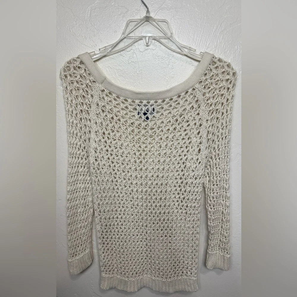 American Eagle Outfitters Open-Knit Cream Sweater - Picture 2 of 5